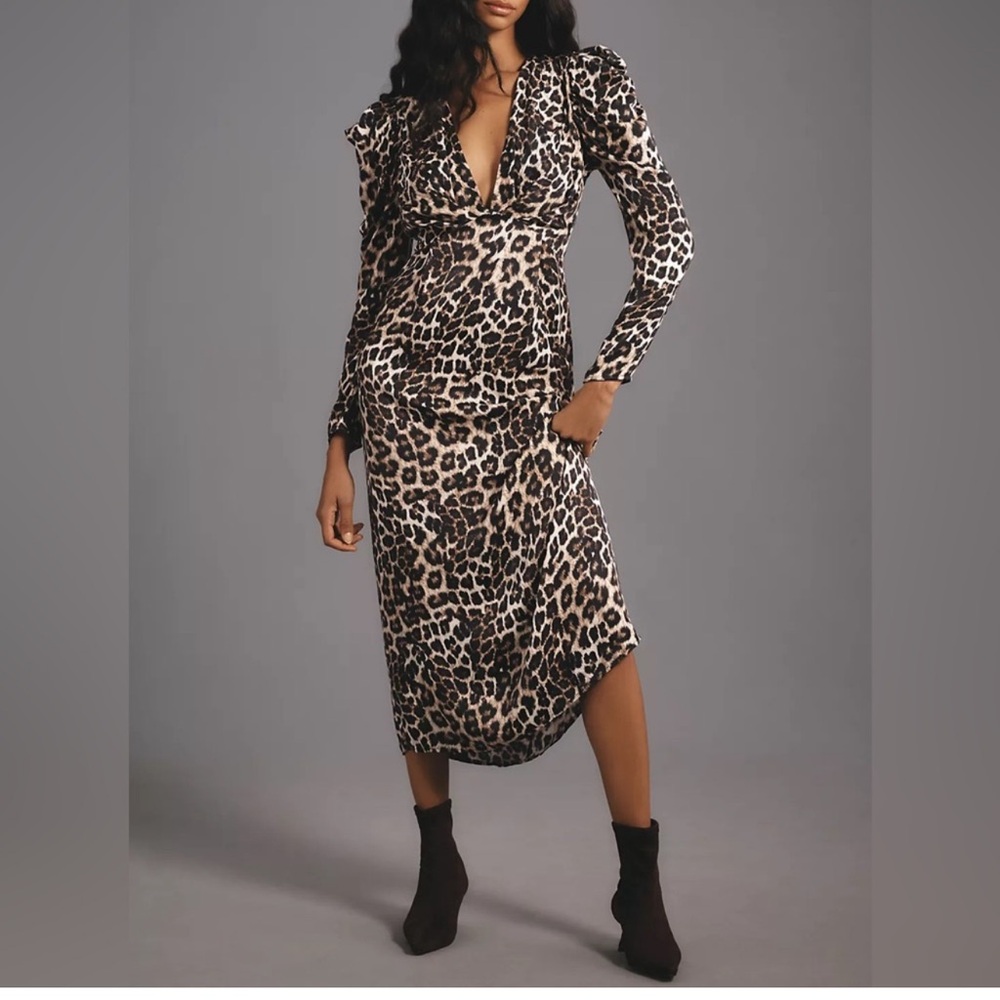 FARM Rio Leopard Midi Dress size Small